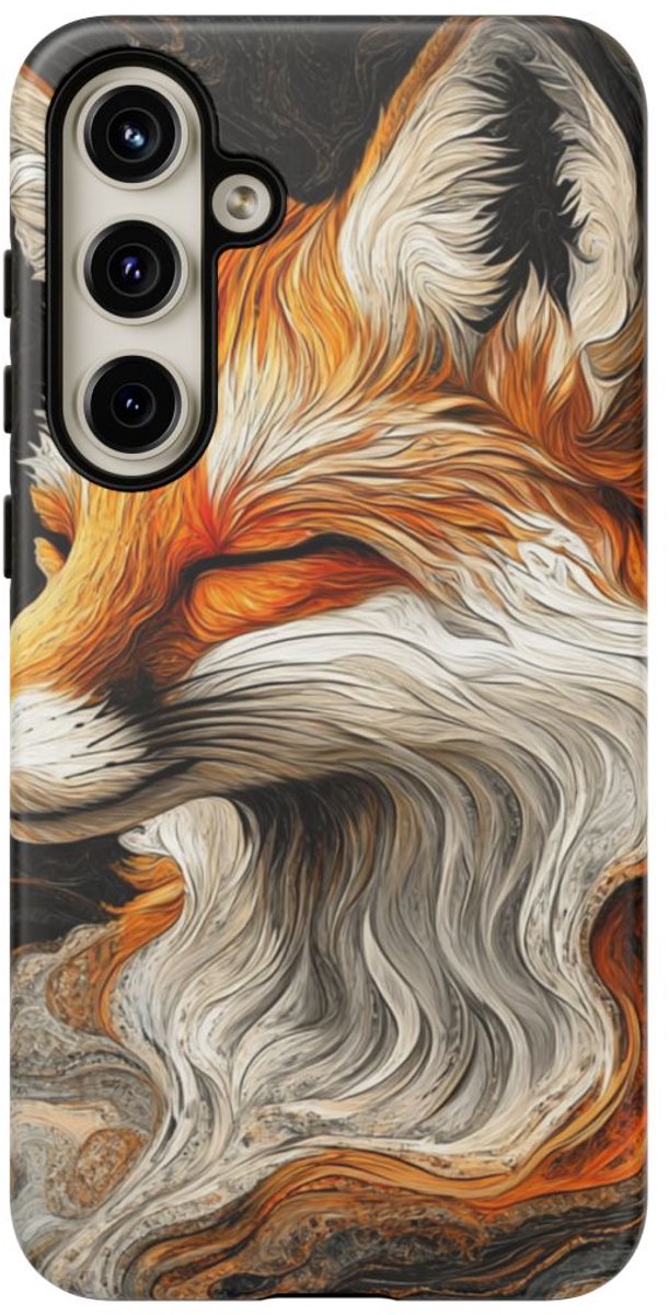 Abstract Vosportret – Telefoonhoesje Geschikt voor Galaxy S24 Plus
