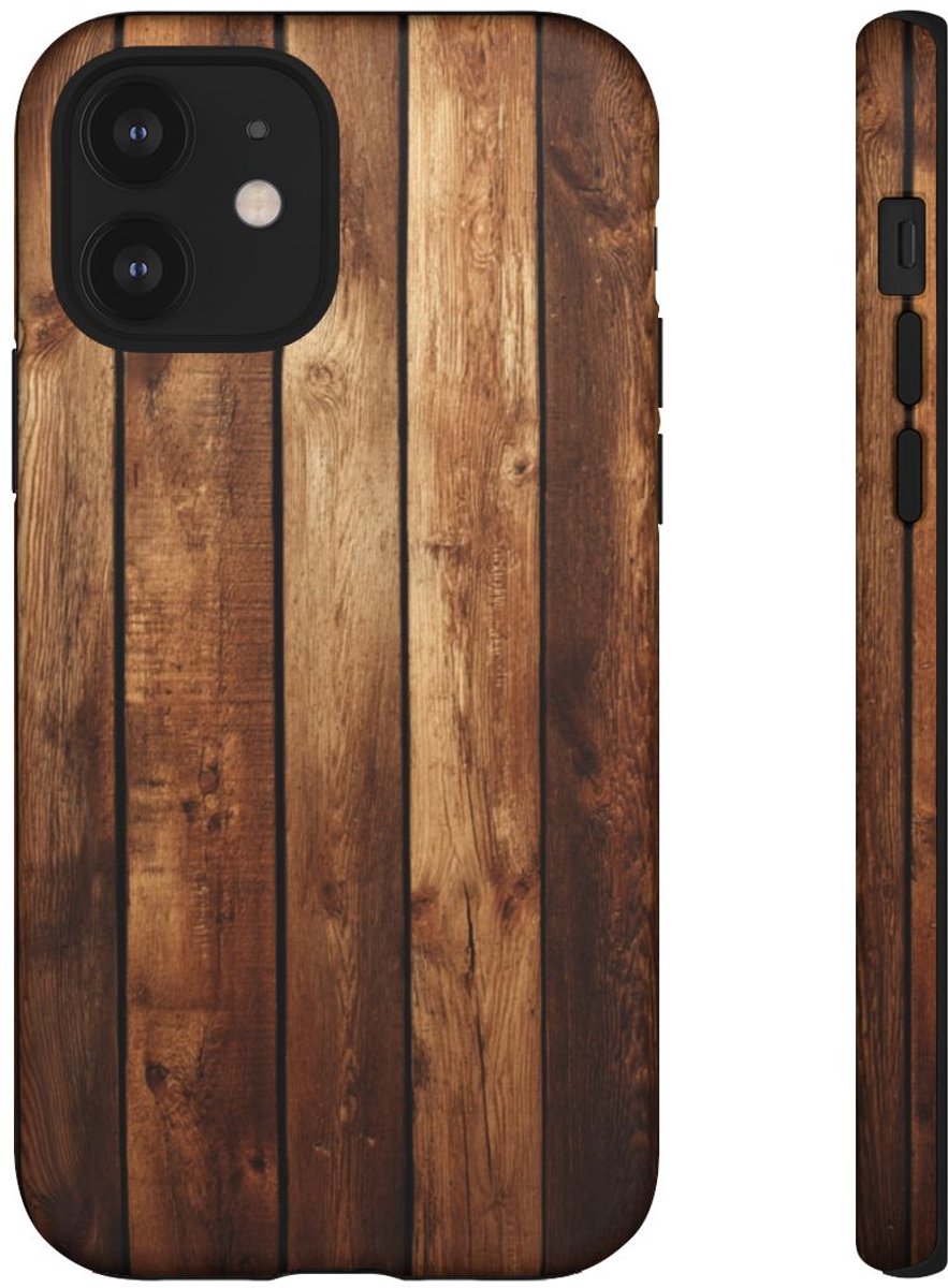 Rustiek Houten Plankenpatroon – Telefoonhoesje Geschikt voor iPhone 12