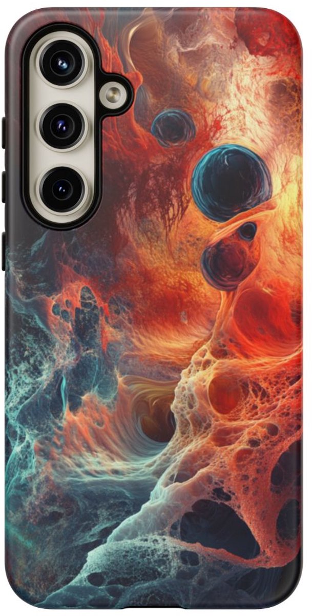 Abstracte Vuur- en Oceaanstructuur – Telefoonhoesje Geschikt voor Galaxy S24 Plus