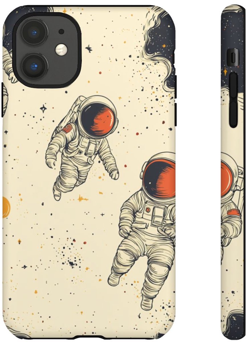 Astronauten in de Ruimte Illustratie – Telefoonhoesje Geschikt voor iPhone 11