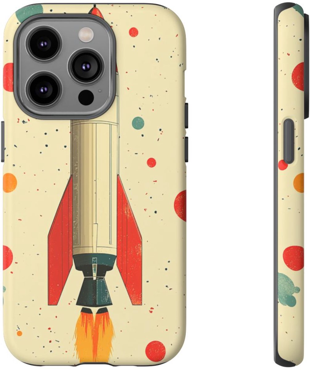 Retro Raketpatroon – Telefoonhoesje Geschikt voor iPhone 14 Pro