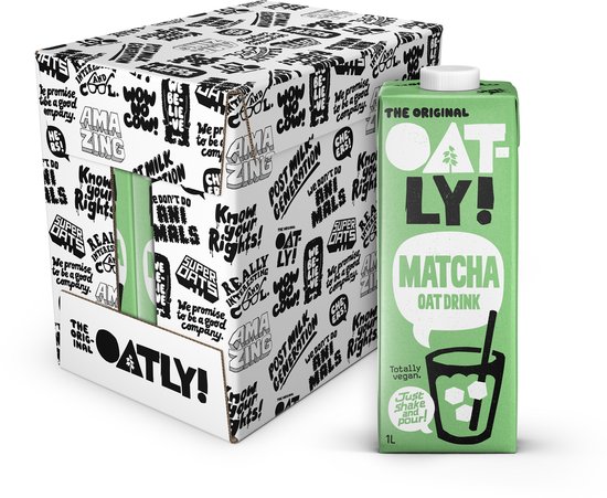 Oatly Haverdrank Matcha - 6 stuks - (6L) - Houdbare plantaardige melk - Matcha - Voordeelverpakking