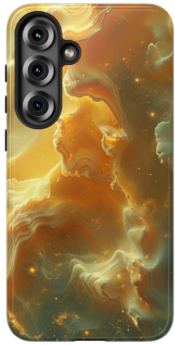 Gouden Nebula Abstract Design – Telefoonhoesje Geschikt voor Samsung Galaxy S25 Plus