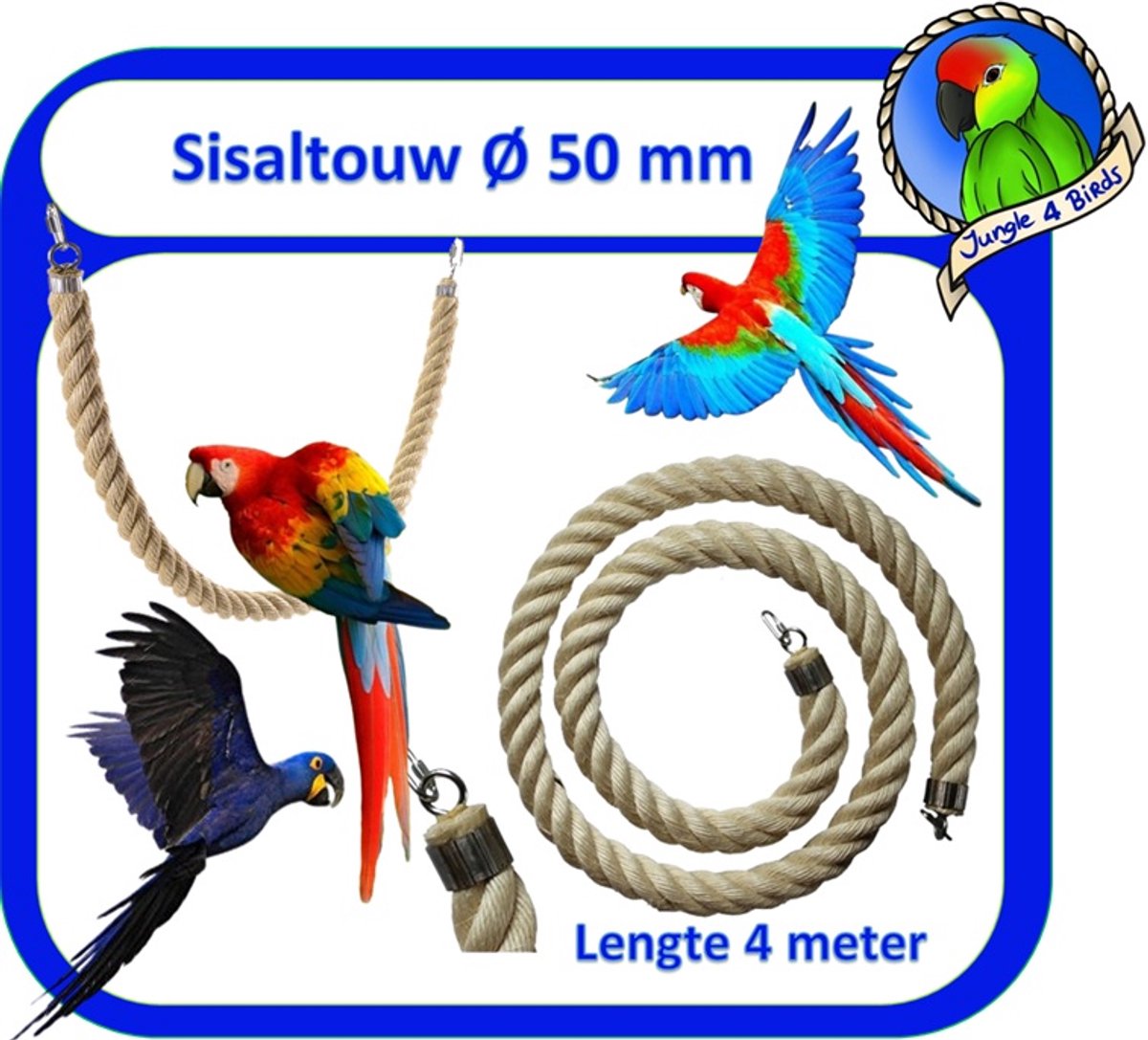 Jungle sisal touw Ø 50 mm & 400 cm lang (vogel touw )