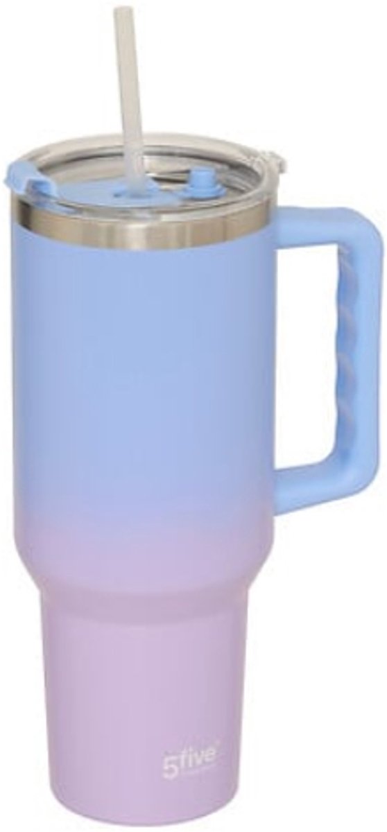 5Five Thermo Drinkbeker 1,2L - Roestvrij - Blauw/Lila