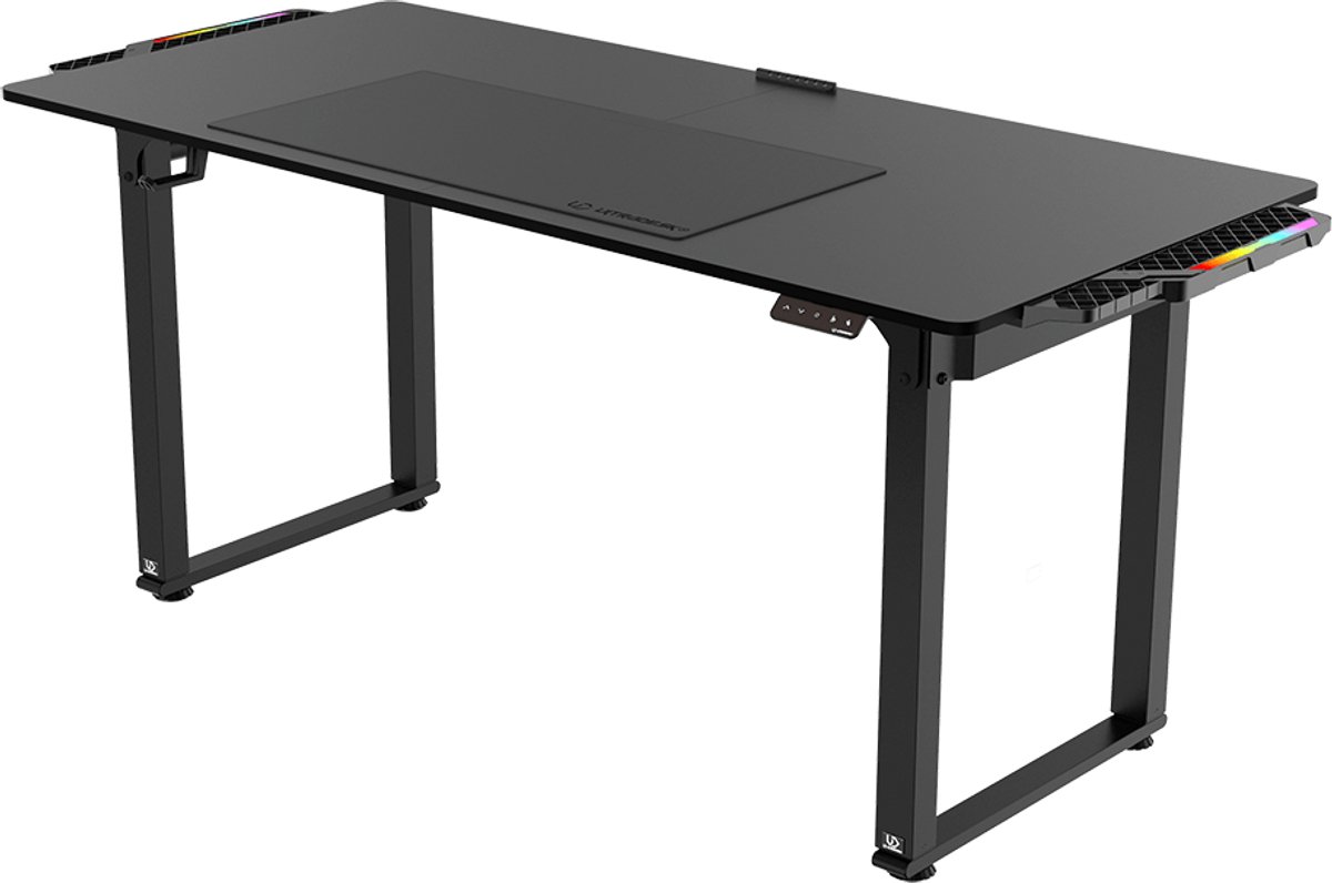 Ultradesk UPLIFT LED RGB – Elektrisch Verstelbaar Bureau in Zwart – Met RGB Verlichting, Voor Gaming, Kantoor en Home Office