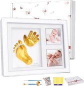 BOBOVEN - Fotolijst Baby Hand- en Voetafdruk Set - Wit - Kraamcadeau