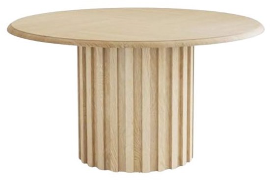 Table à manger ronde 120 cm - 4 à 6 personnes - Plateau en bois rustique - Cuisine et salon - 120 x 120 x 75 cm