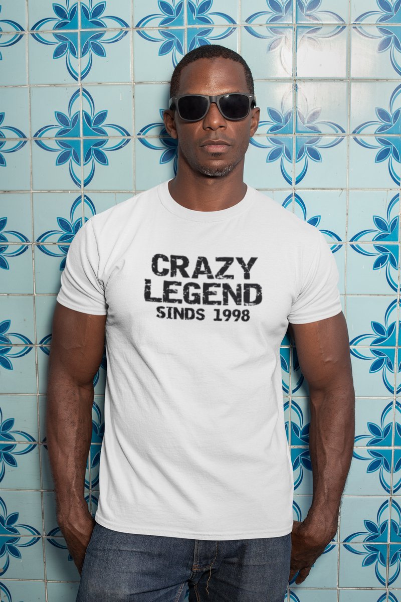 1998 Jaar Wit T-shirt Heren - Maat M- Legend - Verjaardag Cadeau Mannen - Limited Edition