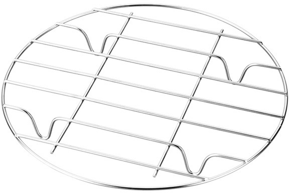 OUYLAF Ovenrek 28 cm - Rond RVS Rek - 3 cm Hoog - Magnetronrek - Oven - Koelen - Stomen - Bakrek