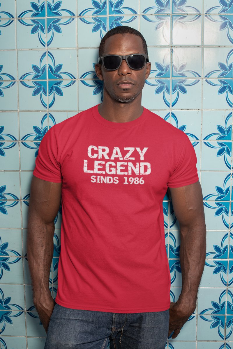 1986 Jaar Rood T-shirt Heren - Maat XL - Legend - Verjaardag Cadeau Mannen - Limited Edition