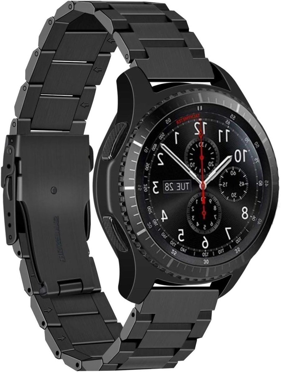 ByShane - Roestvrij stalen armband voor Galaxy Watch 46mm, Galaxy Watch 3 45mm en Samsung Gear S3 - 22mm - Unisex - Geschikt voor mannen en vrouwen