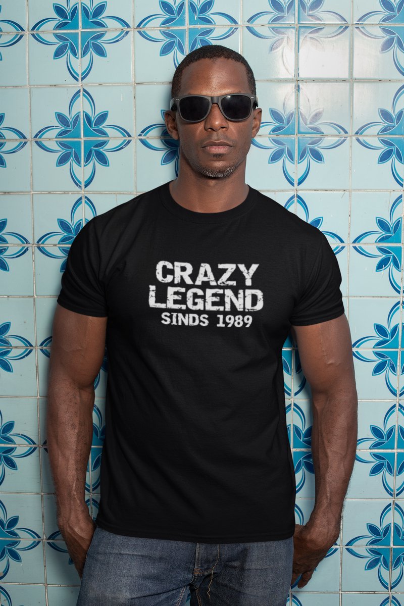 1989 Jaar Zwart T-shirt Heren - Maat M- Legend - Verjaardag Cadeau Mannen - Limited Edition