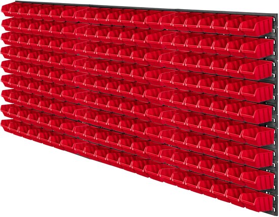 KADAX Gereedschapswandrek Groot, 174x78cm, opbergsysteem van robuust plastic, UV-bestendig modulair systeem, Uitbreidbare wandplaten, werkplaatsrek voor garage (Zwart, 189-delig