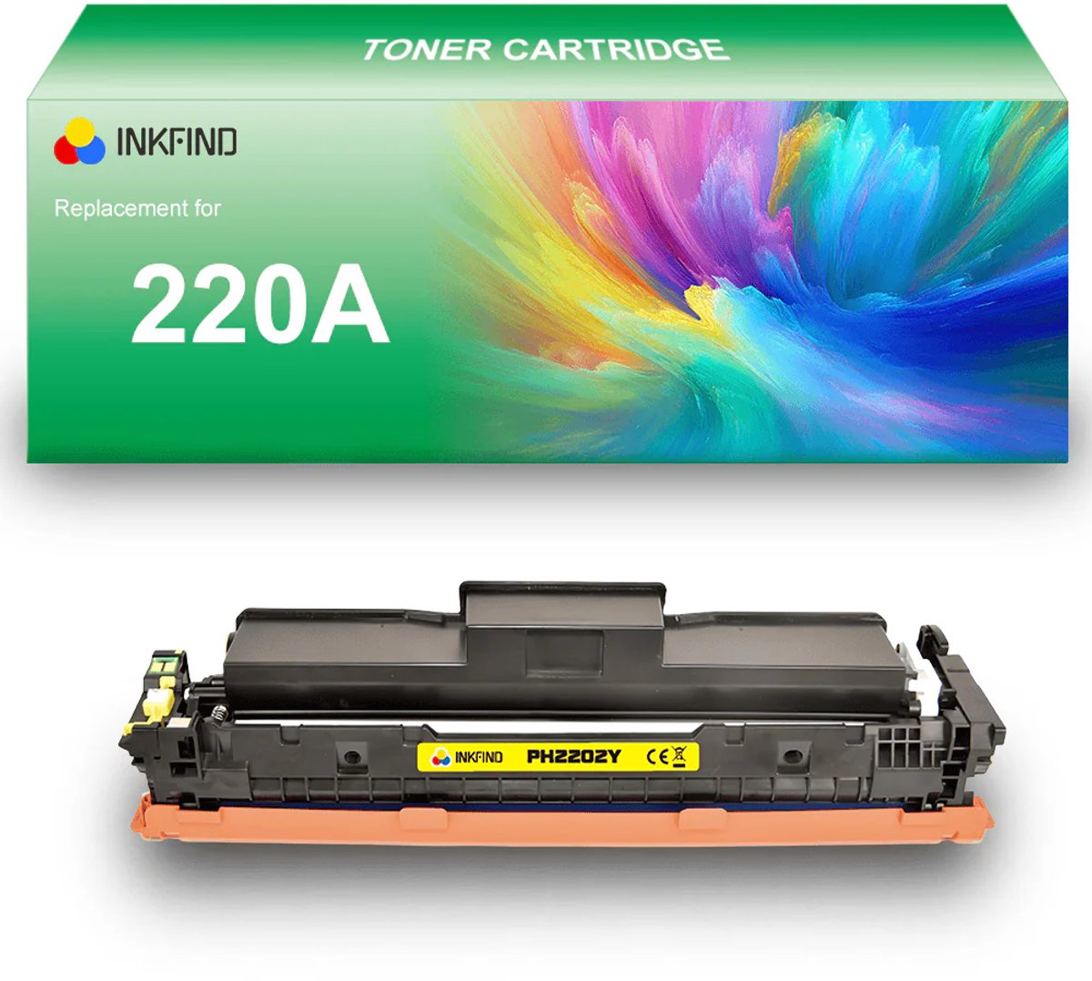 INKFIND 220A (W2202A) Geel tonercartridge compatibel met HP 220A (W2202A) Geel en toner cartridge - 1-pack Geel