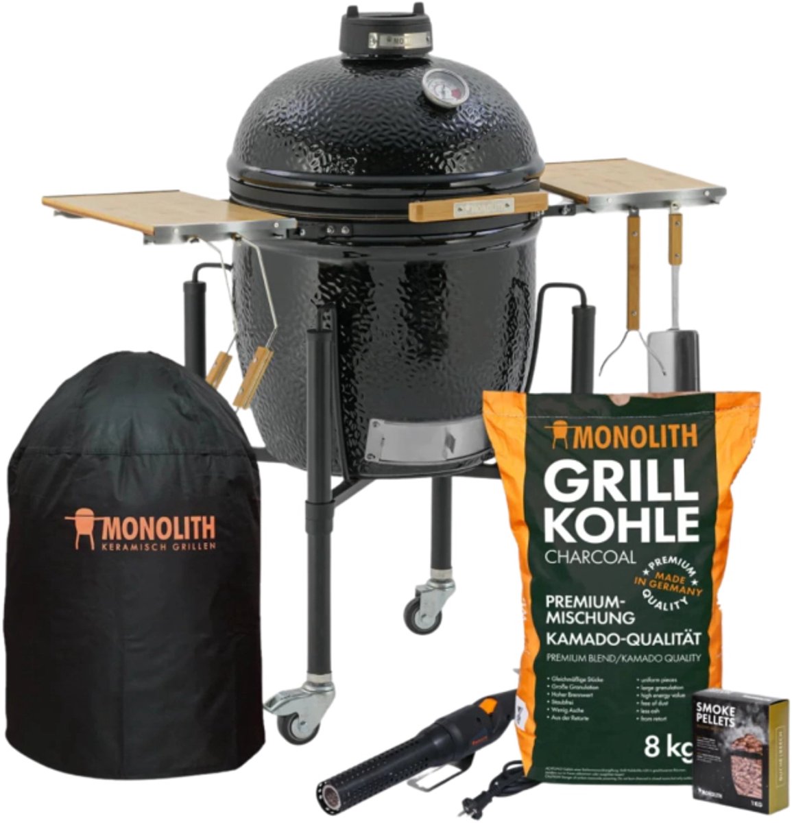 Monolith TWO.55 Classic Starterset – Complete Kamado BBQ Set – met onderstel en Accessoires