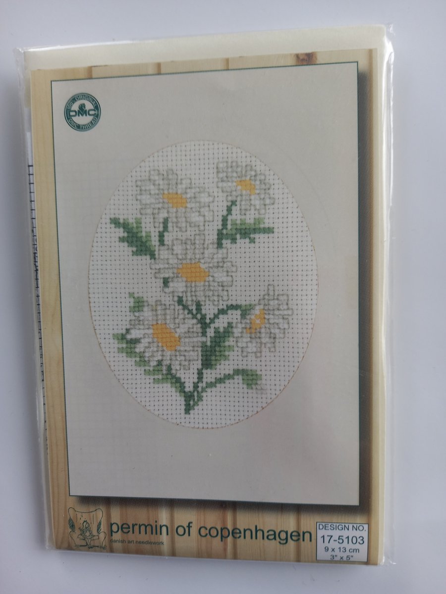 Wenskaart bloem (5103) borduren