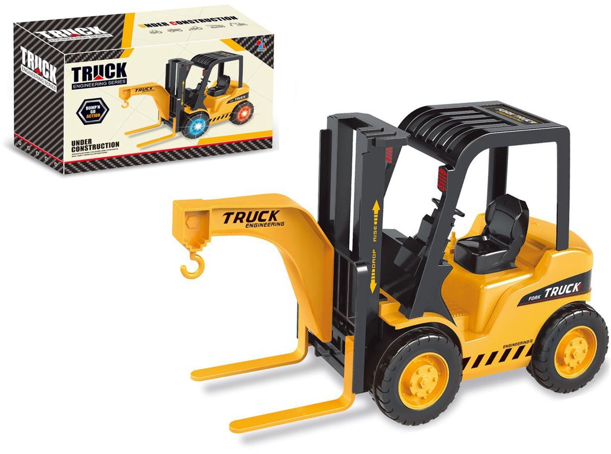 Heftruck met Licht & Geluid – 26,5cm Werkvoertuig speelgoed - bewegende hefvork