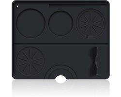 Tamper Mat – tampermat - Groot Formaat – Met Opbergvakken voor Tamper, Distributor & Lepel – Antislip Siliconen Mat – Beschermt je Aanrecht – Voor Thuisbarista en Professional - siliconen pads