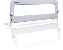 Babietec® Bedhekje Verstelbaar Inklapbaar – Extra Lang 150cm – Bedrail – Boxspring – Uitvalbescherming – Bedrek - Grijs