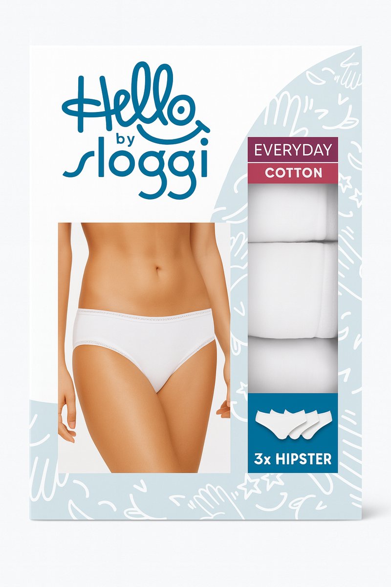 Sloggi Dames Hipster slip wit 6 stuks (2x 3-pack) Maat 44
