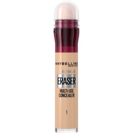 Maybelline New York - Instant Anti Age Eraser 01 Light - Verhult donkere Kringen in 1 swipe - Met Ingebouwde Applicatiespons - Beige - 6,8 ml