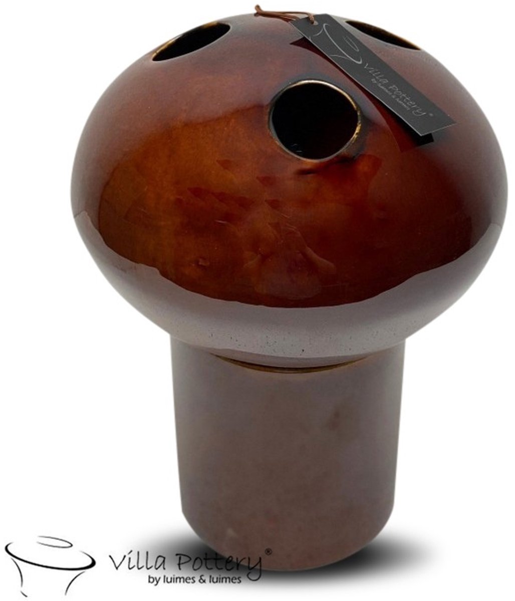 Villa Pottery Marrakech Vaas Bruin Cognac D22 x
