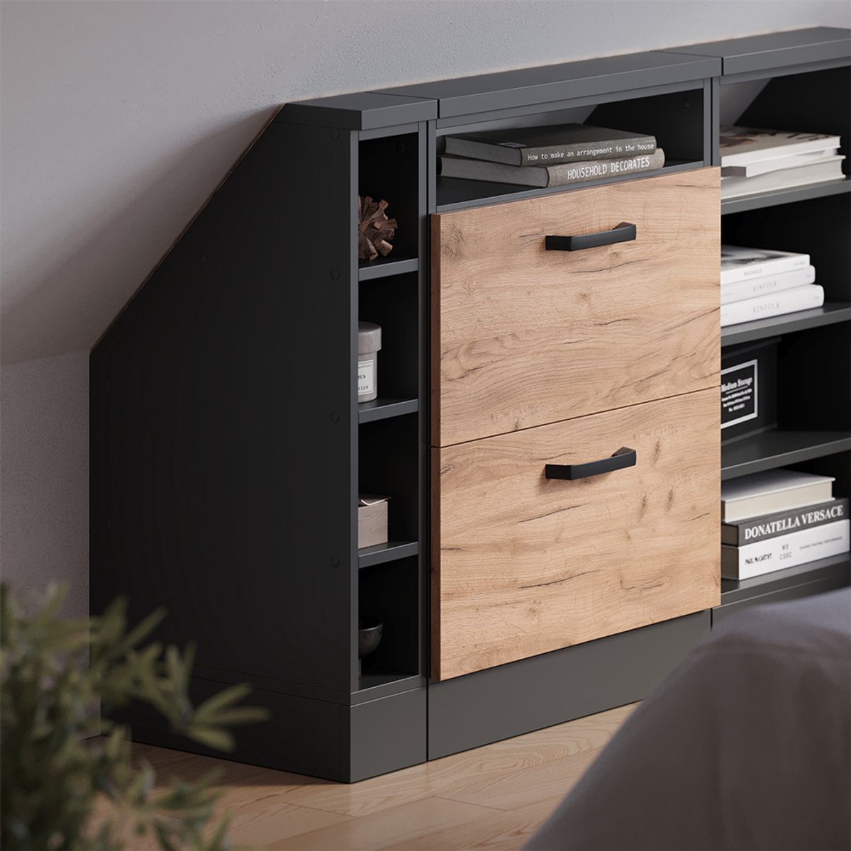Kast voor schuine wand Rion Wit 40 x 81.6 cm met 4 compartimenten Vicco | Wit | Open, 40 cm | 406673152153106 Kast voor schuine wand Rion Wit 40 x 81.6 cm met 4 compartimenten Vicco | Wit | Open, 40 cm | 406673152153106