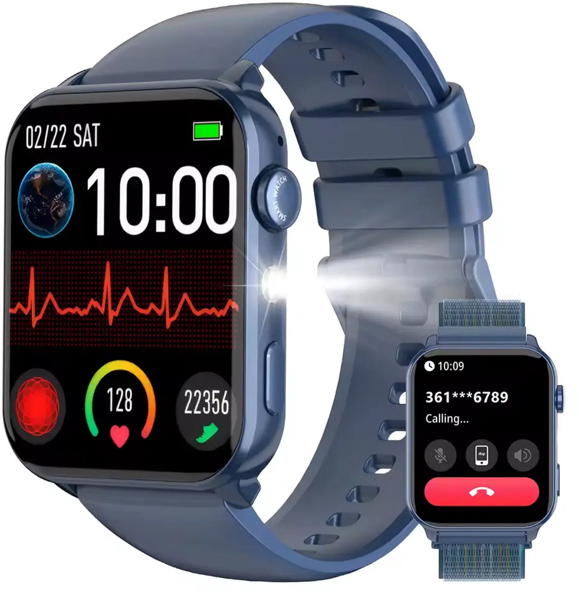 Blackview Watch - R30MAX - Smartwatch - Stappenteller - Slaapmonitor - Saturatiemeter - Compatibel met alle smartphones - Activiteitentracker - Dames en heren - Blauw