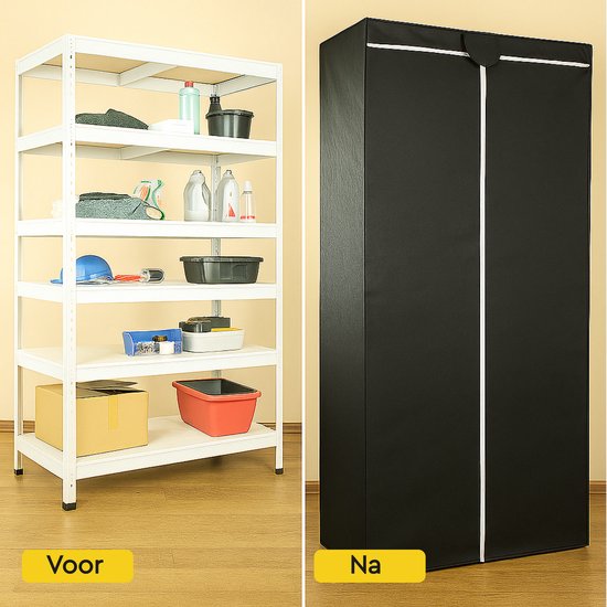 Relaxdays stellingkast, HxBxD 120x60x40 cm, 1000 kg, 4 etages, steeksysteem, berging, schuur, garage, opbergrek, zwart