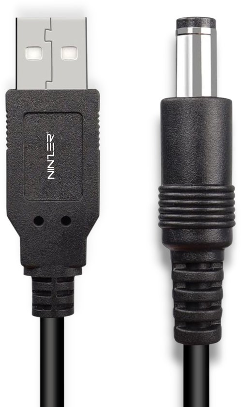 Ninzer USB A naar DC 5.5mm x 2.1mm - Power Plug - 5V Voedingskabel - Universeel - 2 meter