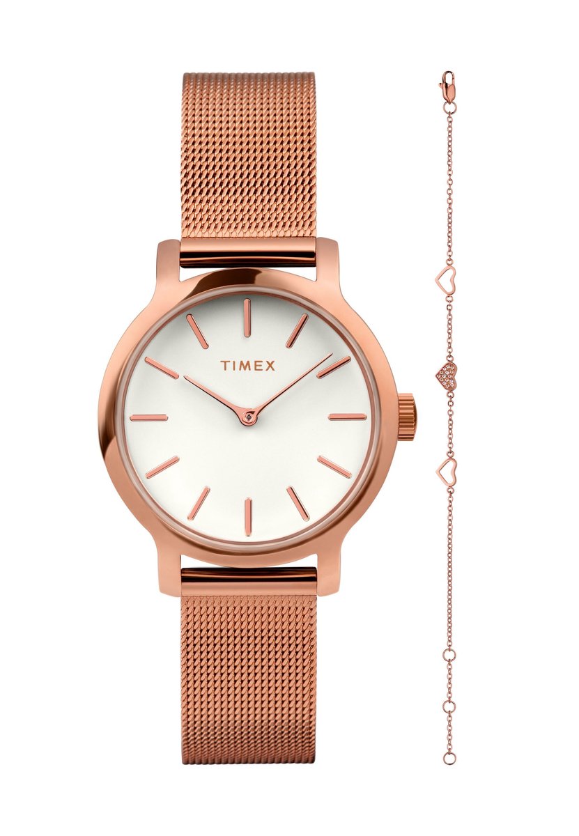 Timex Transcend Kwarts Analoog Horloge Roségoudkleur Case: 100% Low Lead Brass| Bracelet: 100% Stainless Steel 31 mm TWG063900AJ, TWG064000AJ, TWG064100AJ