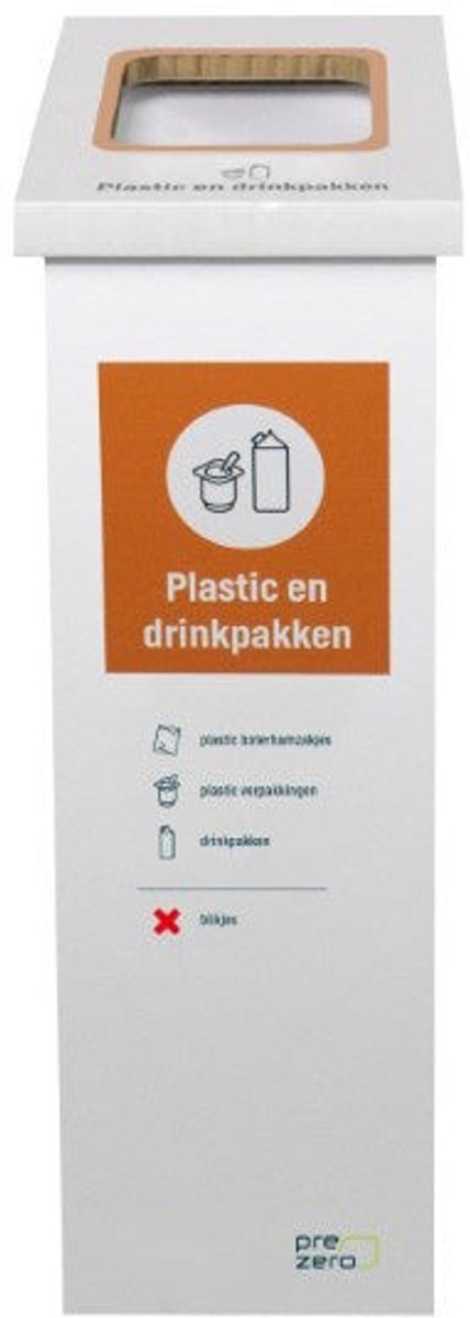 Kartonnen eco bin een vak Plastic/Drinkpakken - 60 L prullenbak - Kartent