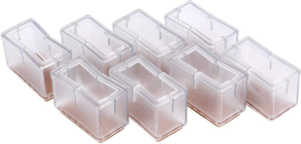 ByShane - Tafel Stoelpoot Caps Set van 8 - Siliconen Vloerbeschermer - Meubels Tafel Voeten Covers - Transparant - Bescherming tegen Krassen