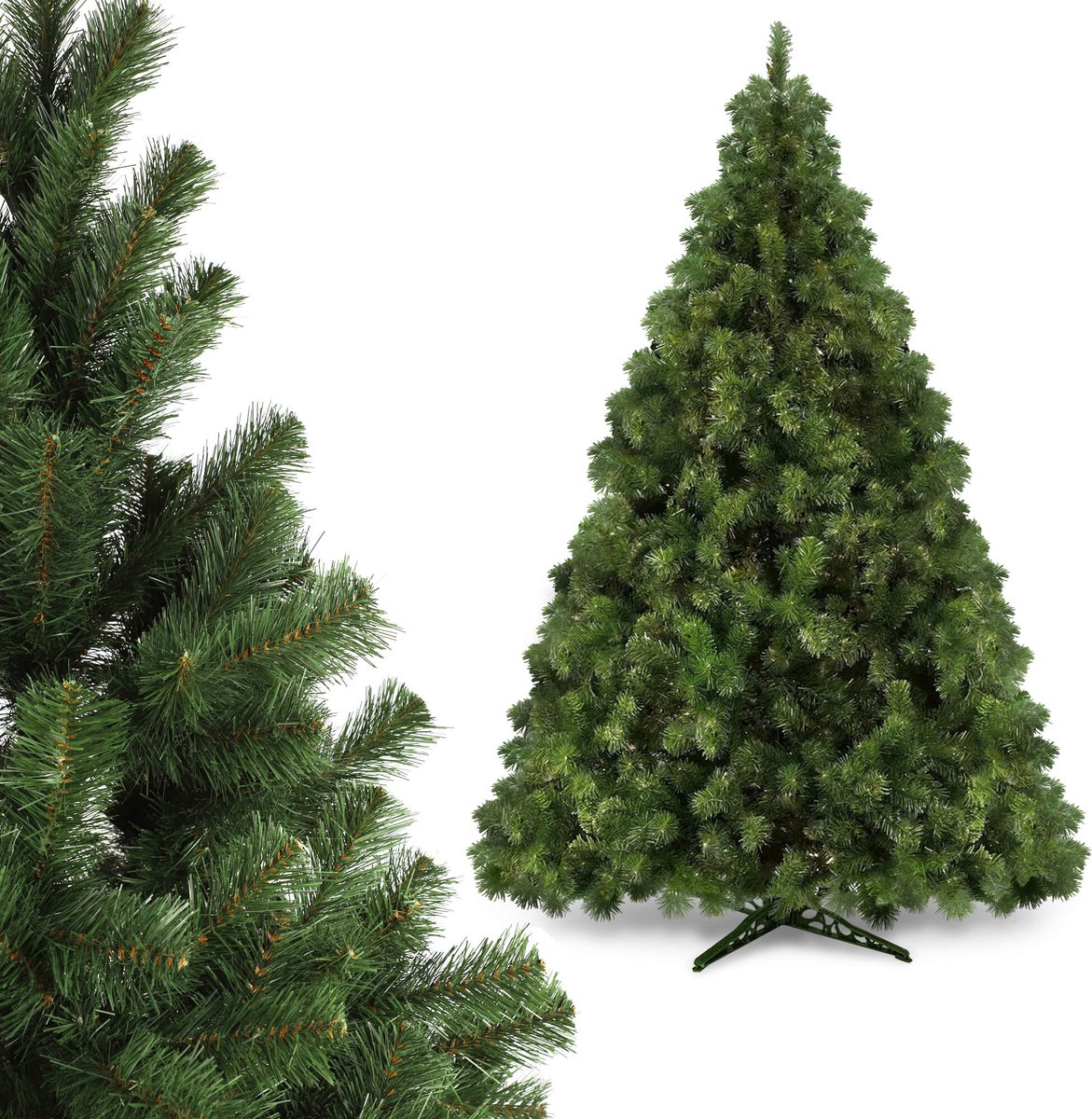 KADAX Alpentanne 180, kerstboom, kunstkerstboom van pvc, dennenboom met standaard, kerstversiering, kunstboom, boom met 295 takken (kerstboom 180 cm)