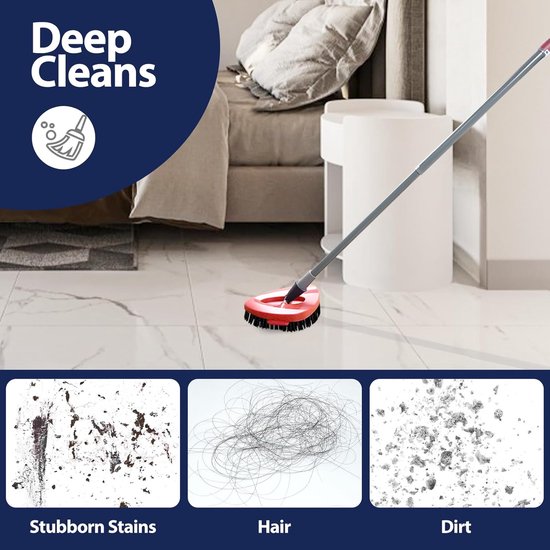Lot 2 Têtes Microfibre + 2 Brosses De Rechange Pour Balai à Franges EasyWring Spin Mop - Nettoyage Puissant Et Facile