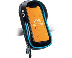 R2B Telefoonhouder Fiets Waterdicht - Ook voor Scooter & Motor - Gsm Houder Fiets - Fietshouder - Fiets Telefoonhouder - Smartphone Houder Fiets - Accessoires - Zwart/Blauw - Phone Holder Bike