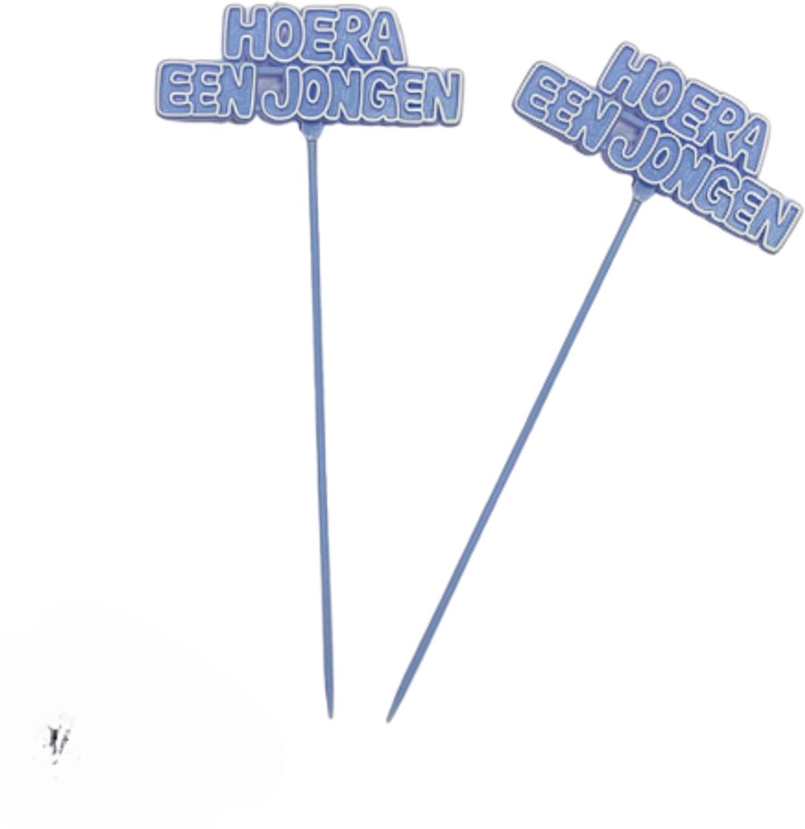 Hoera een Jongen Taartprikkers 24cm (2st)