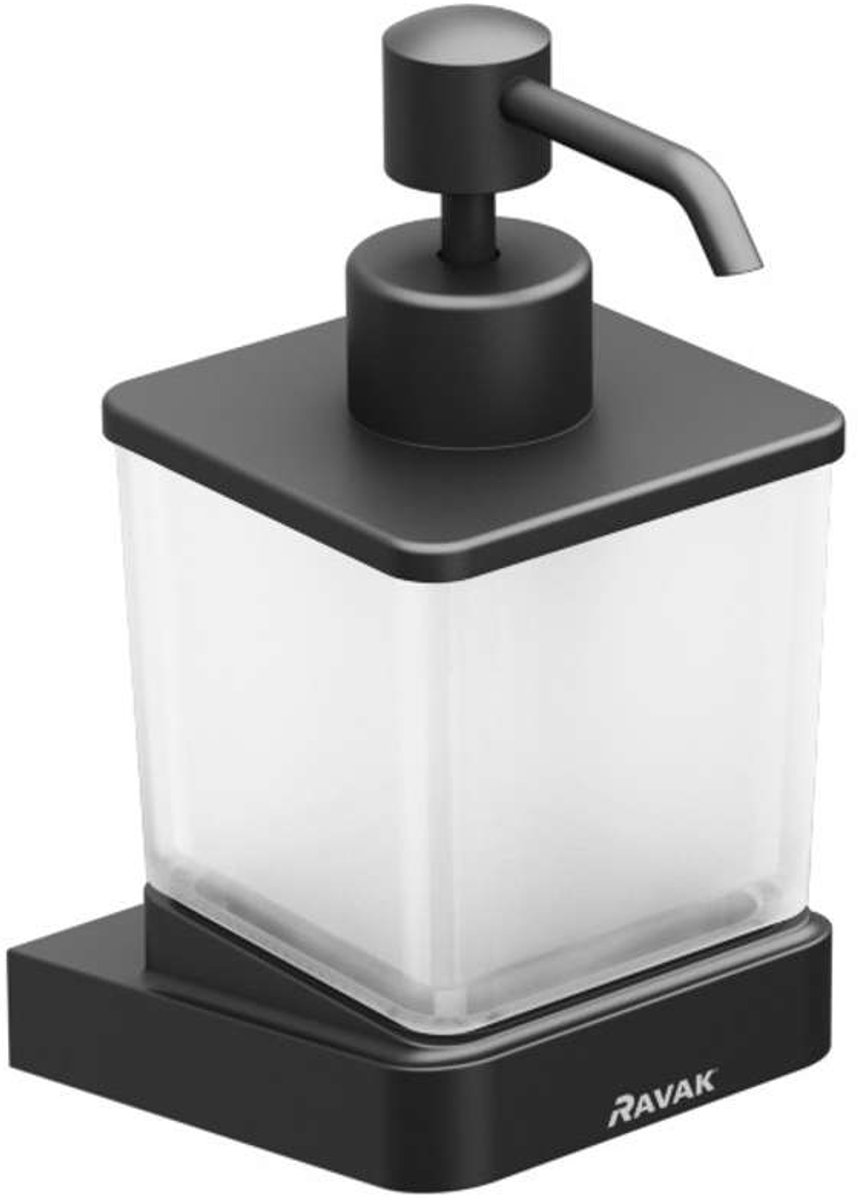 Ravak 10° - Vloeibare zeepdispenser met houder, zwart/glas X07P559