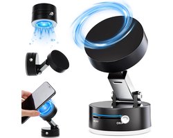 Chandelix® Telefoonhouders Auto - Compatibel met iPhone & Android - Magnetisch - Auto Telefoonhouder - Telefoon gadgets - Vacuüm Magnetische Telefoonhouder – Telefoonhouder - Zuignap - Sportshool - Gym - Reizen - Bureau – Spiegel - Zwart