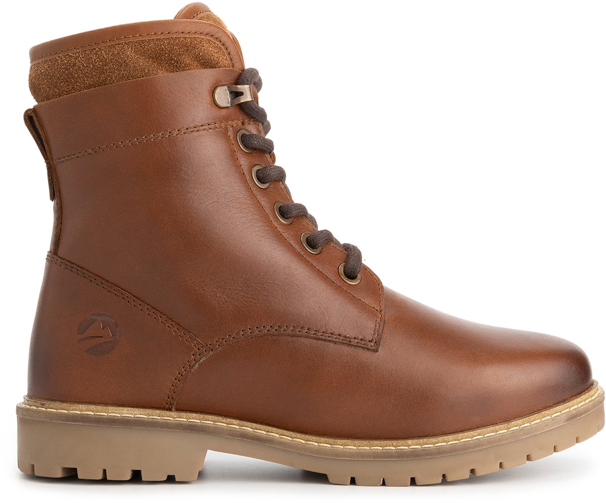 Travelin' Larvik Dames - Veterboots - Wolgevoerd - Cognac
