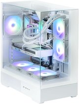 Boîtier PC Moyen Tour Zalman P40 DS Blanc - Avec écran LCD 9,1", 4 Ventilateurs ARGB, Connecteur Arrière