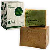 GREEN FADEL Aleppo Zeep Original 1 x 200g, Aleppo Zeep Olijfolie en Laurierolie, Kernzeep, Natuurlike Zeep, Aleppo Soap, Handgemaakte, natuurlijke verzorging voor gezicht en lichaam