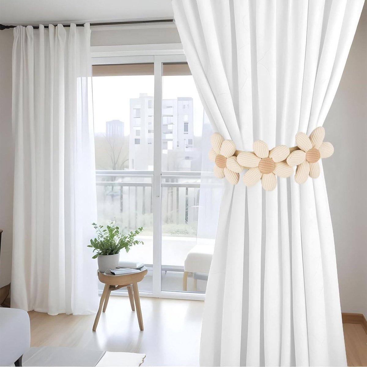 TopHomer Magnetische gordijnhouders, 2 stuks, 10 kleuren | Voor woon-/ slaapkamer, badkamer & eetkamer, past bij gordijnen/vitrage/douchegordijnen (Dieprood