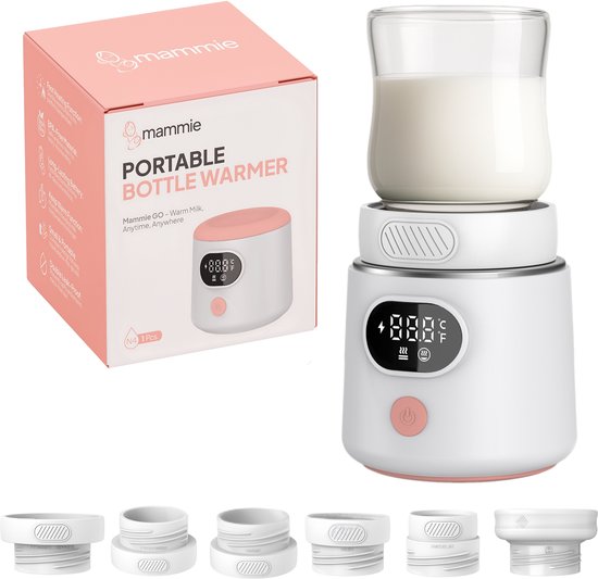 Chauffe-biberon portable Mammie GO - Bébé en route fil - 6 adaptateurs inclus - 4 niveaux de température