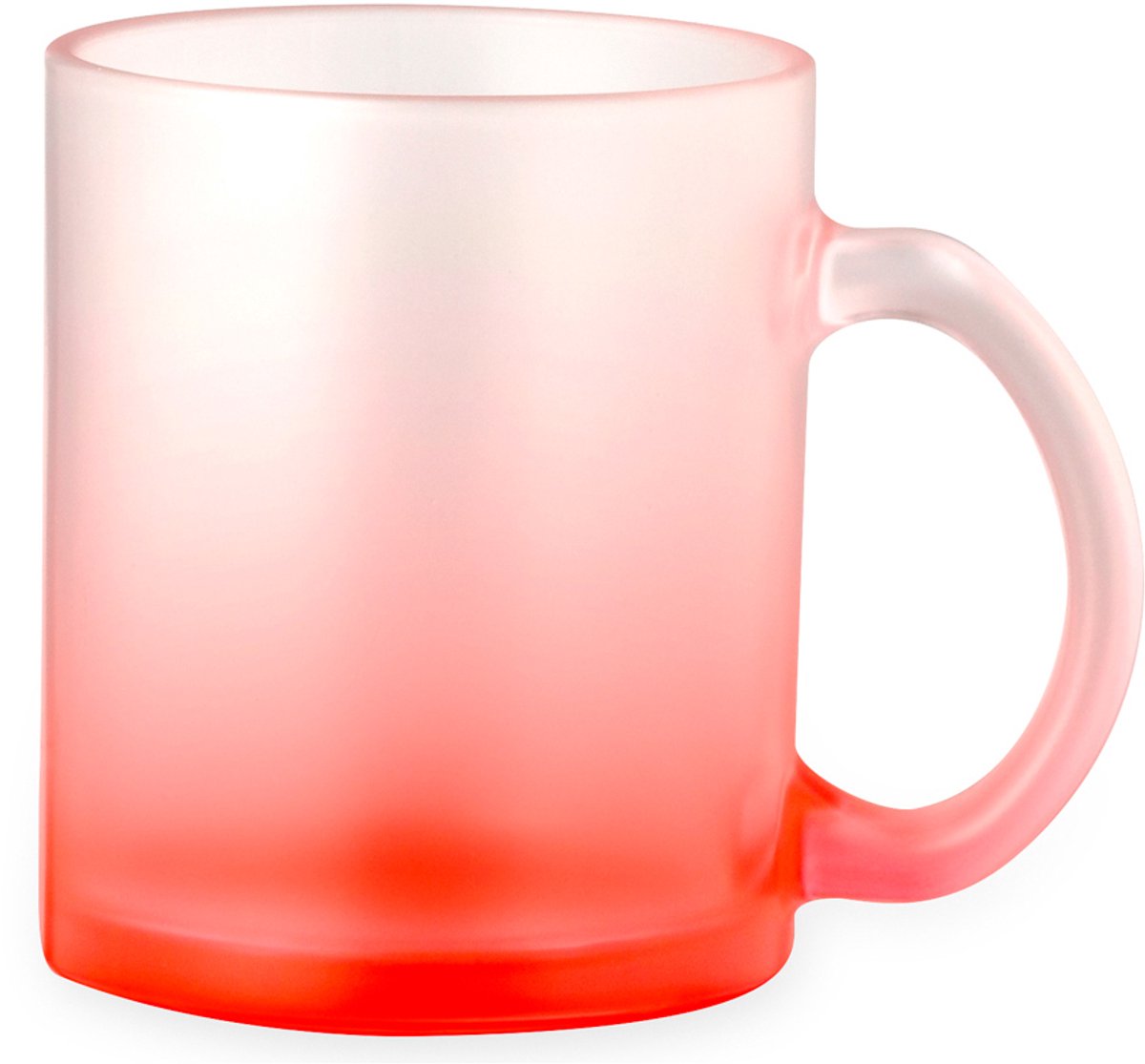 2 glazen mokken 350ml matte afwerking en kleurverloop kleur Rood geschikt voor sublimatie model Osaka