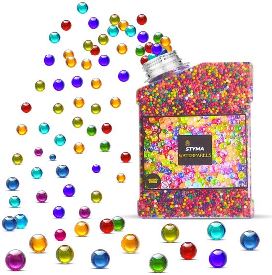 Foto: Styma waterparels waterabsorberende balletjes gelballetjes 50 000 stuks water beads sensorisch