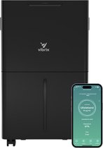 Vibrix DryFlow6 Pro Luchtontvochtiger & Luchtreiniger – 6L per dag – Bediening via App – Ionisator & UV-licht – Wasdroogfunctie – Stil & Energiezuinig – Voor Badkamer, Kelder, Zolder & Slaapkamer – Dehumidifier