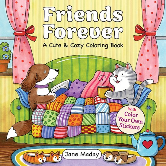 A Cute & Cozy Coloring Book- Friends Forever - cover