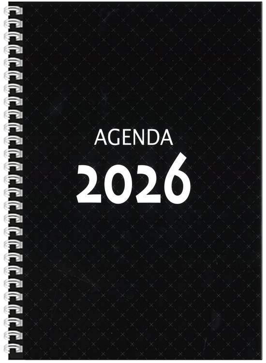 MGPcards - Agenda A4 2026 - Ringband - Spiraal - Flexibele kaft - Weekoverzicht - Zwart - 21 x 29.5 cm